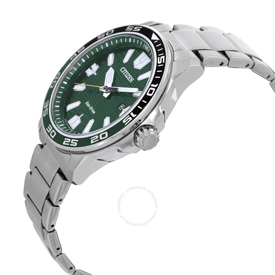 Citizen - Citizen Eco-Drive Green Dial Stainless Steel Men's Watch AW1526-89X - 2