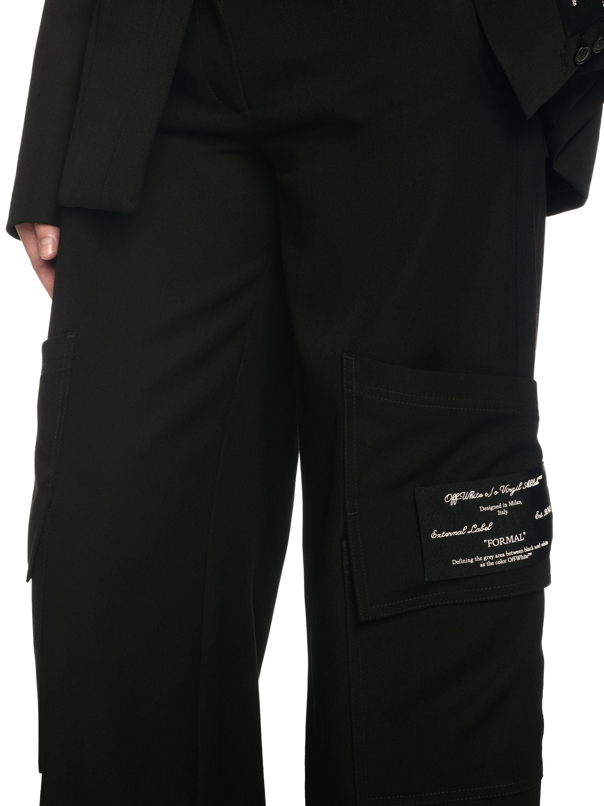 Black Toybox Wool Cargo Pants - 5