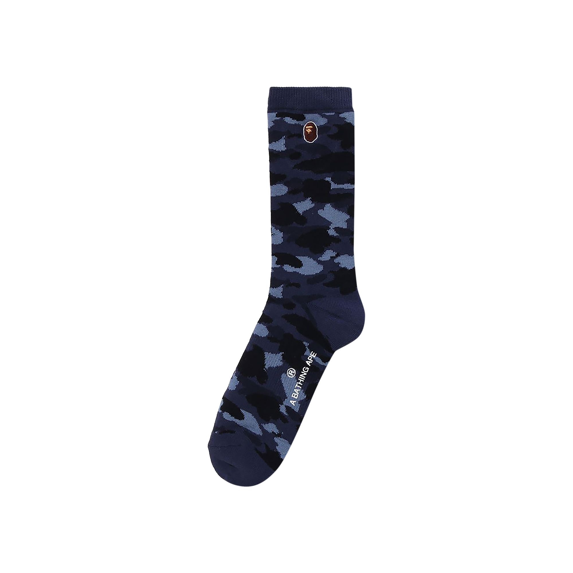 BAPE Color Camo Ape Head One Point Socks 'Navy' - 1