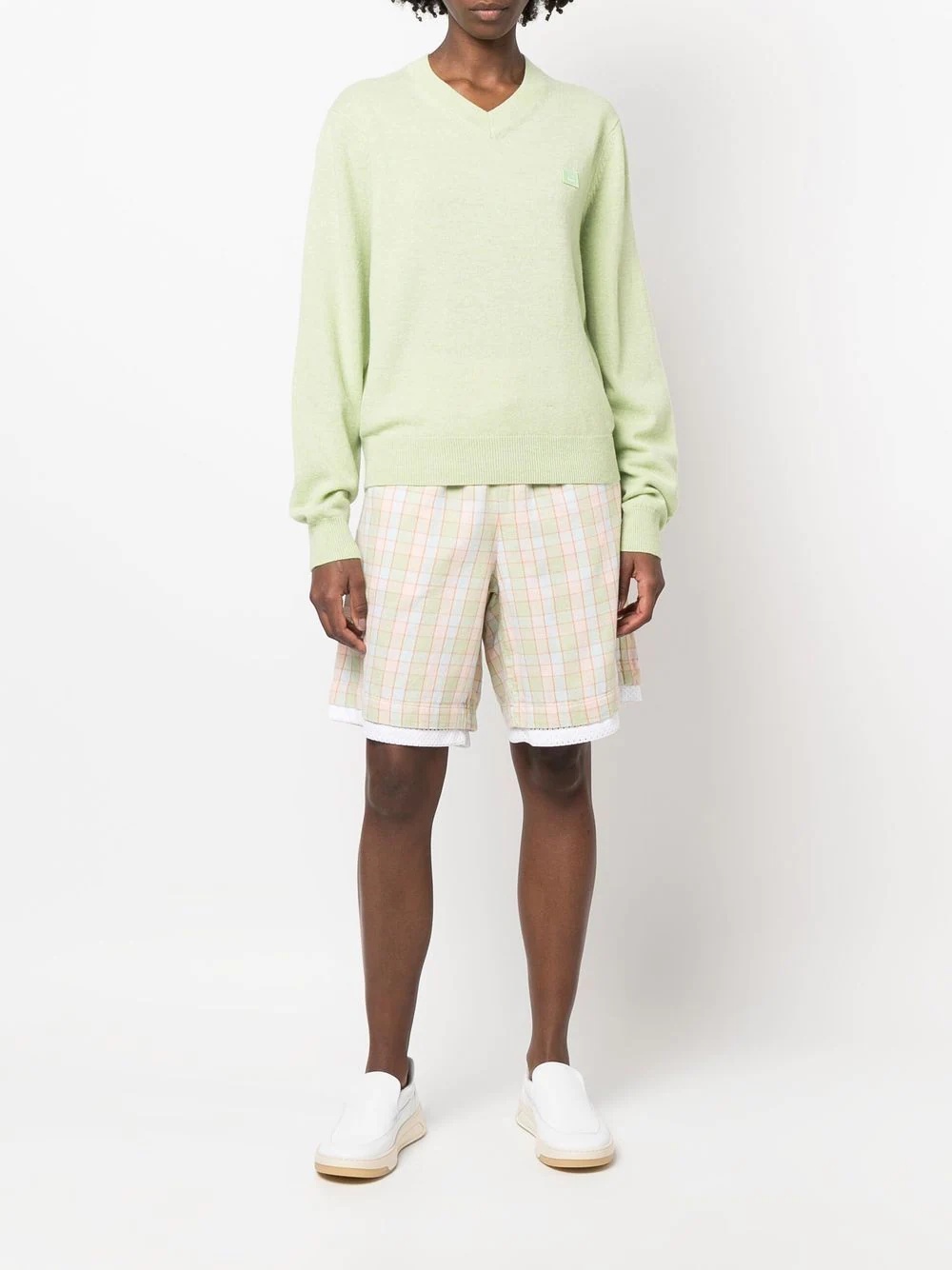 check-print knee-length shorts - 3