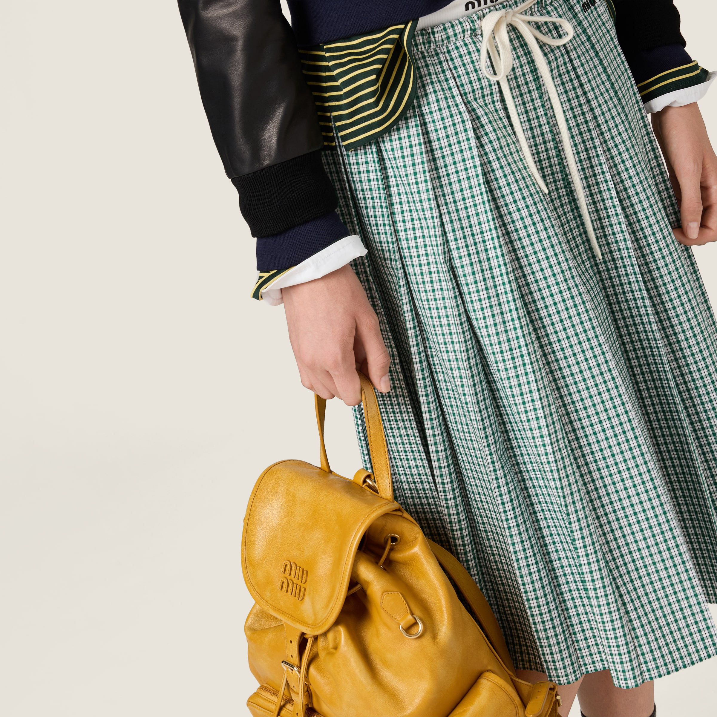 Pleated checked skirt - 4