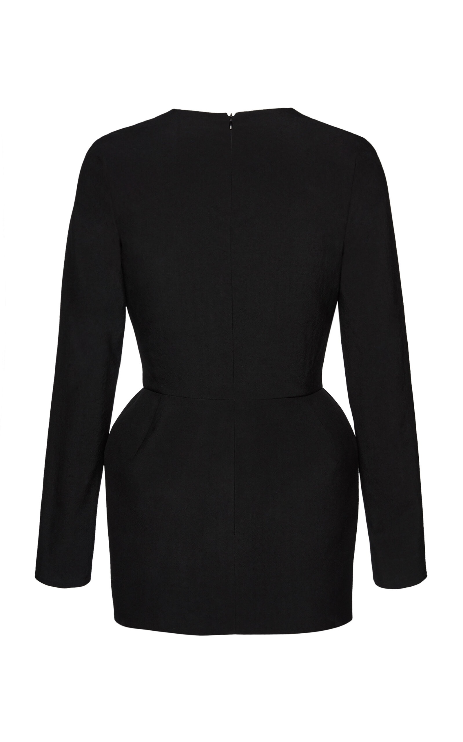 Oversized Floral Embellished Silk-Wool Dress black - 2