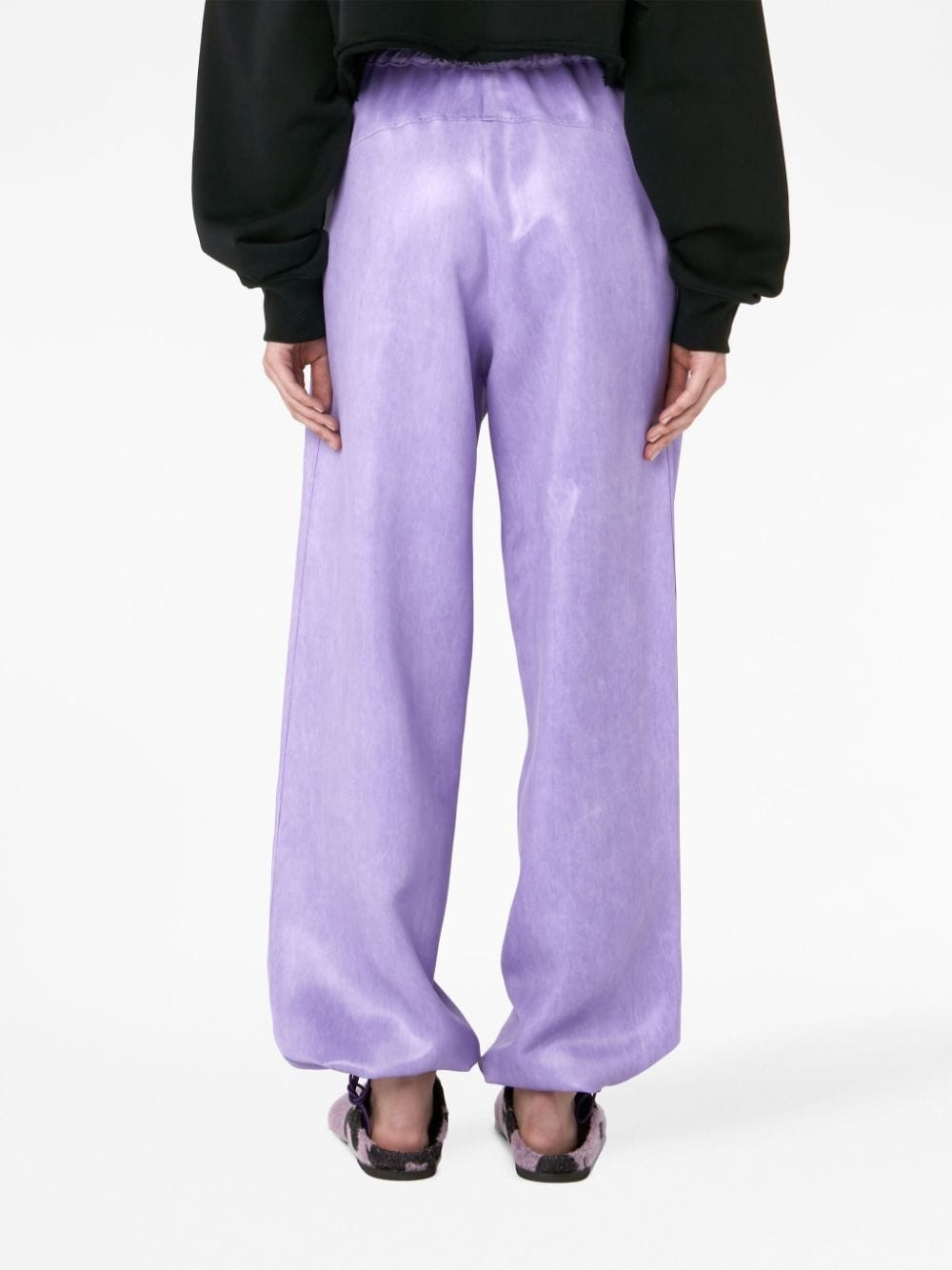 drawstring-hem wide-leg trousers - 4
