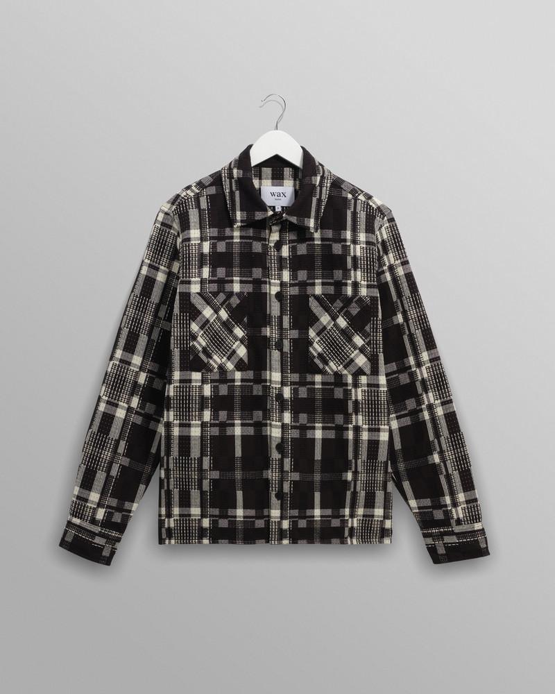 Whiting - Black And Ecru Glitch Check Overshirt 1