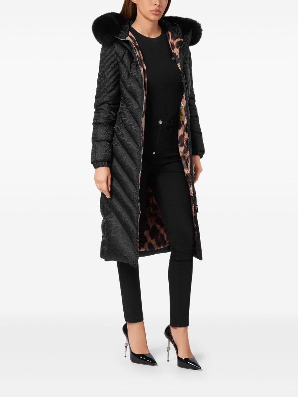 monogram puffer coat - 2