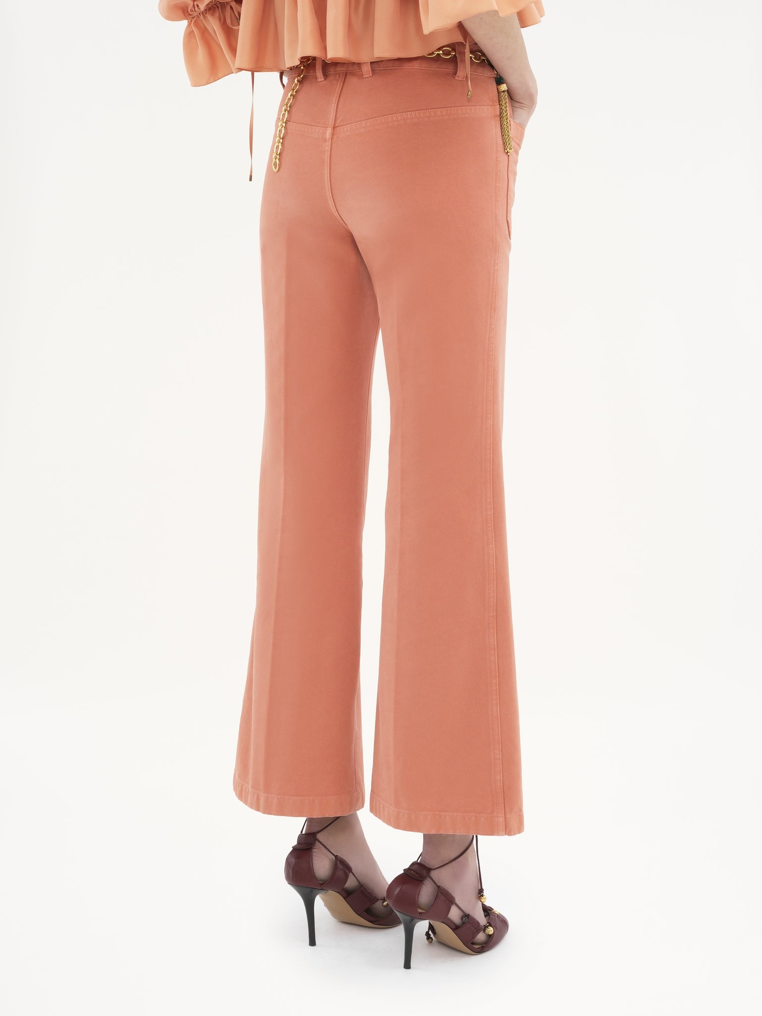 CROPPED BOOTCUT PANTS IN COTTON VELVET - 6