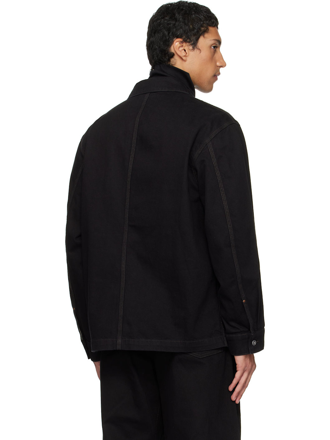 Black Workwear Denim Overshirt - 3