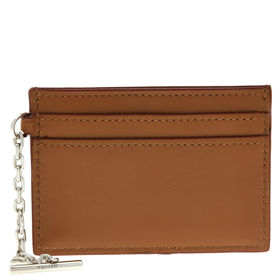 Alexander McQueen Pecan/Silver Ladies T-bar Card Holder - 3