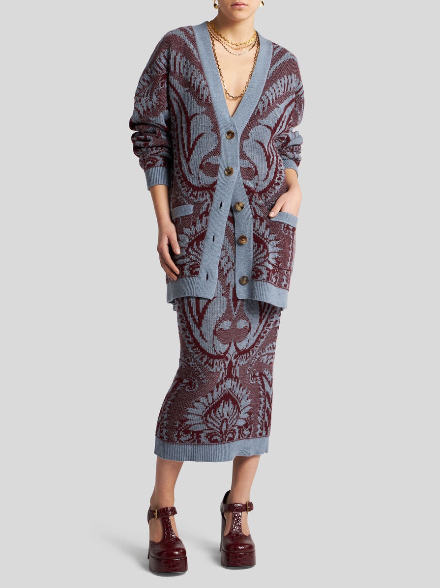 WOOL JACQUARD CARDIGAN - 4