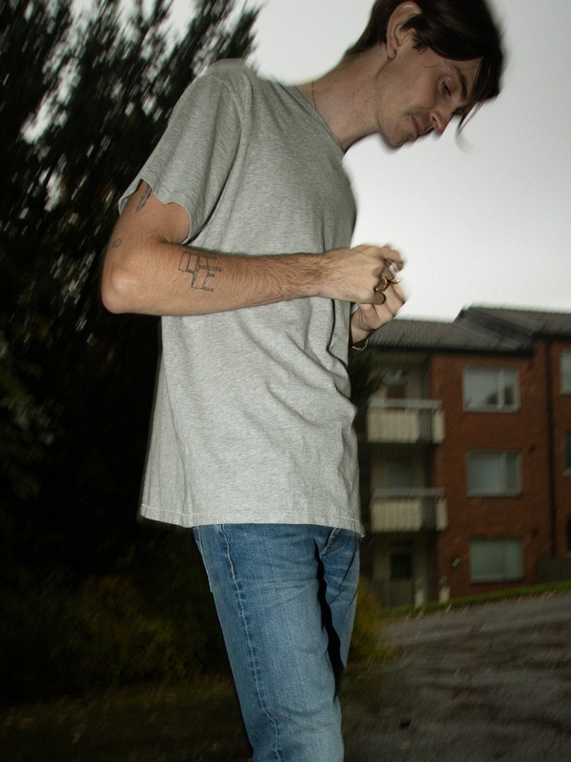 Nudie Jeans Roffe Melange T-Shirt Greymelange outlook