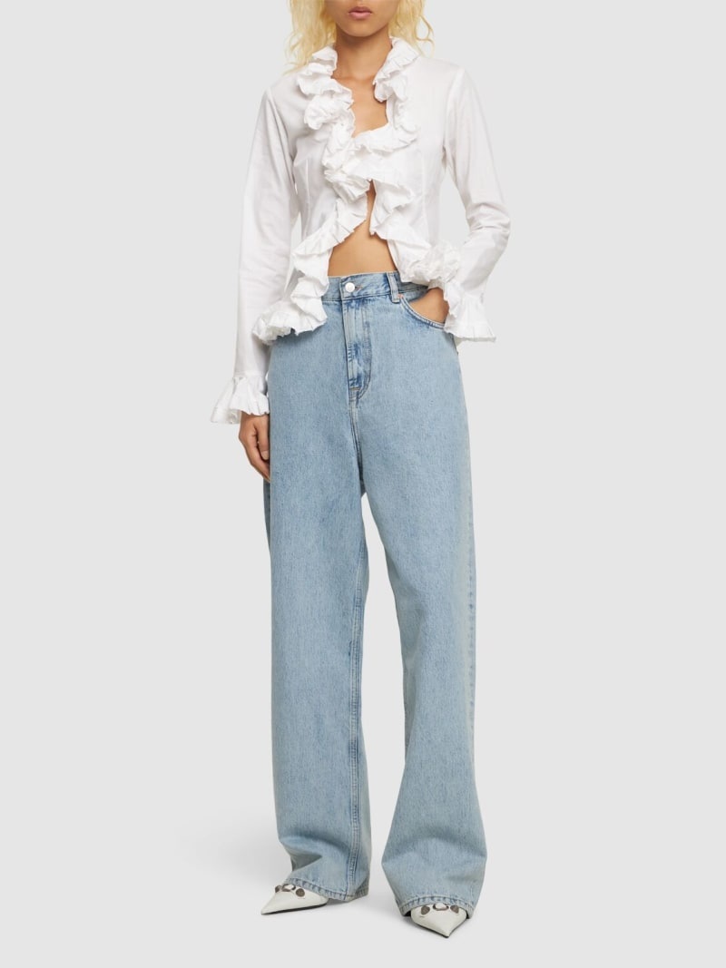 Ruffled poplin long sleeve shirt - 2
