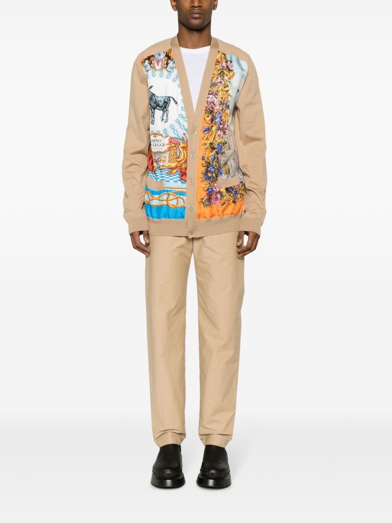 Moschino logo-embroidered straight-leg trousers outlook