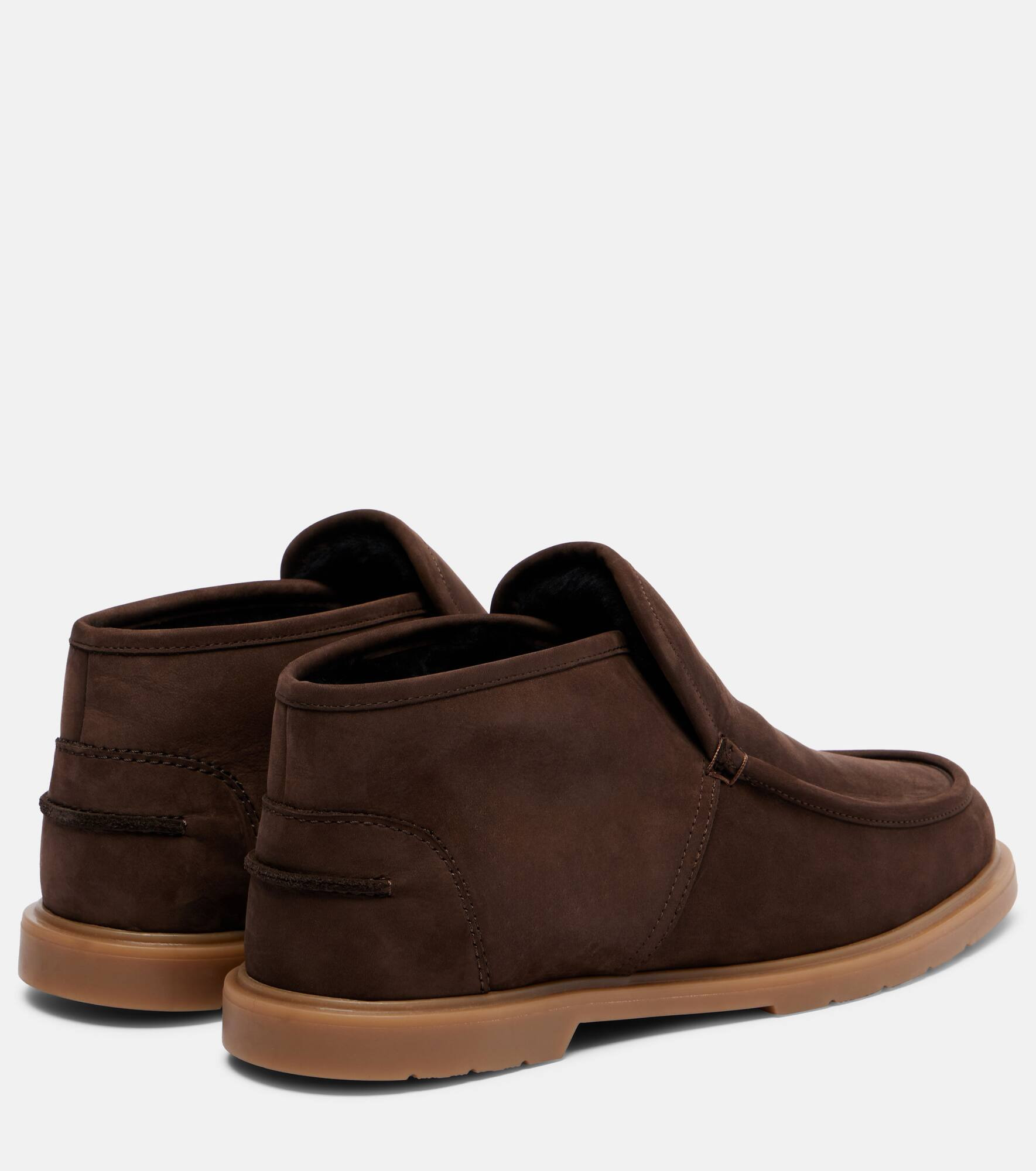 Shearling-lined suede ankle boots - 2
