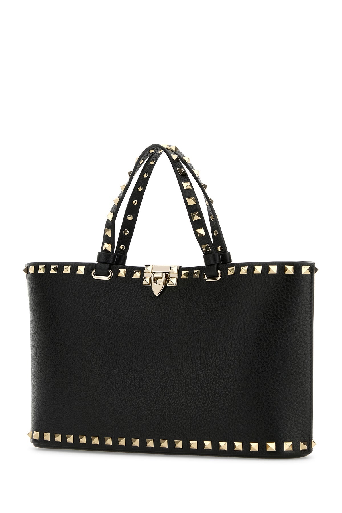 Black leather Rockstud handbag - 2