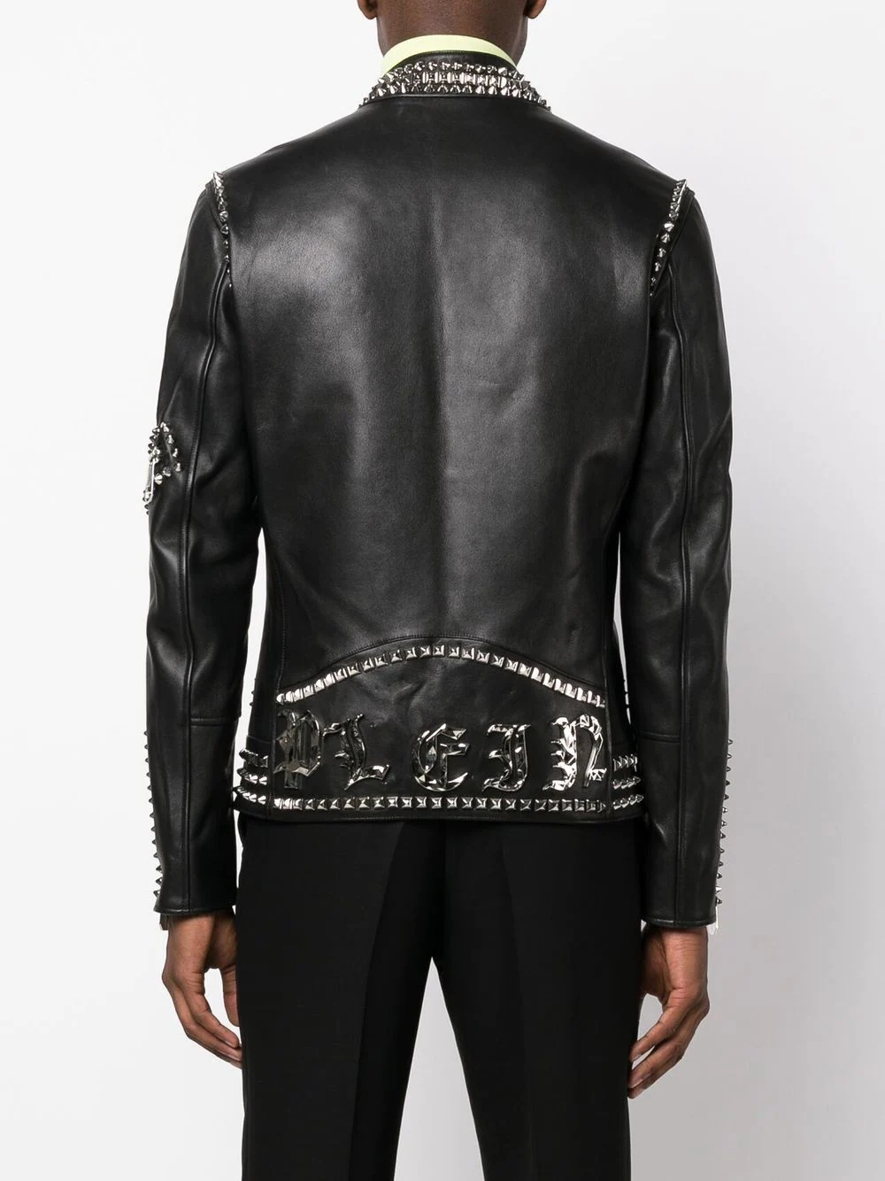 Rockstud-embellished leather biker jacket - 4