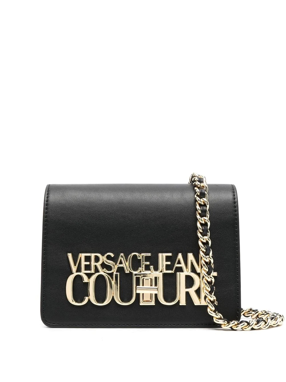 logo-lettering chain-detailing crossbody bag - 1