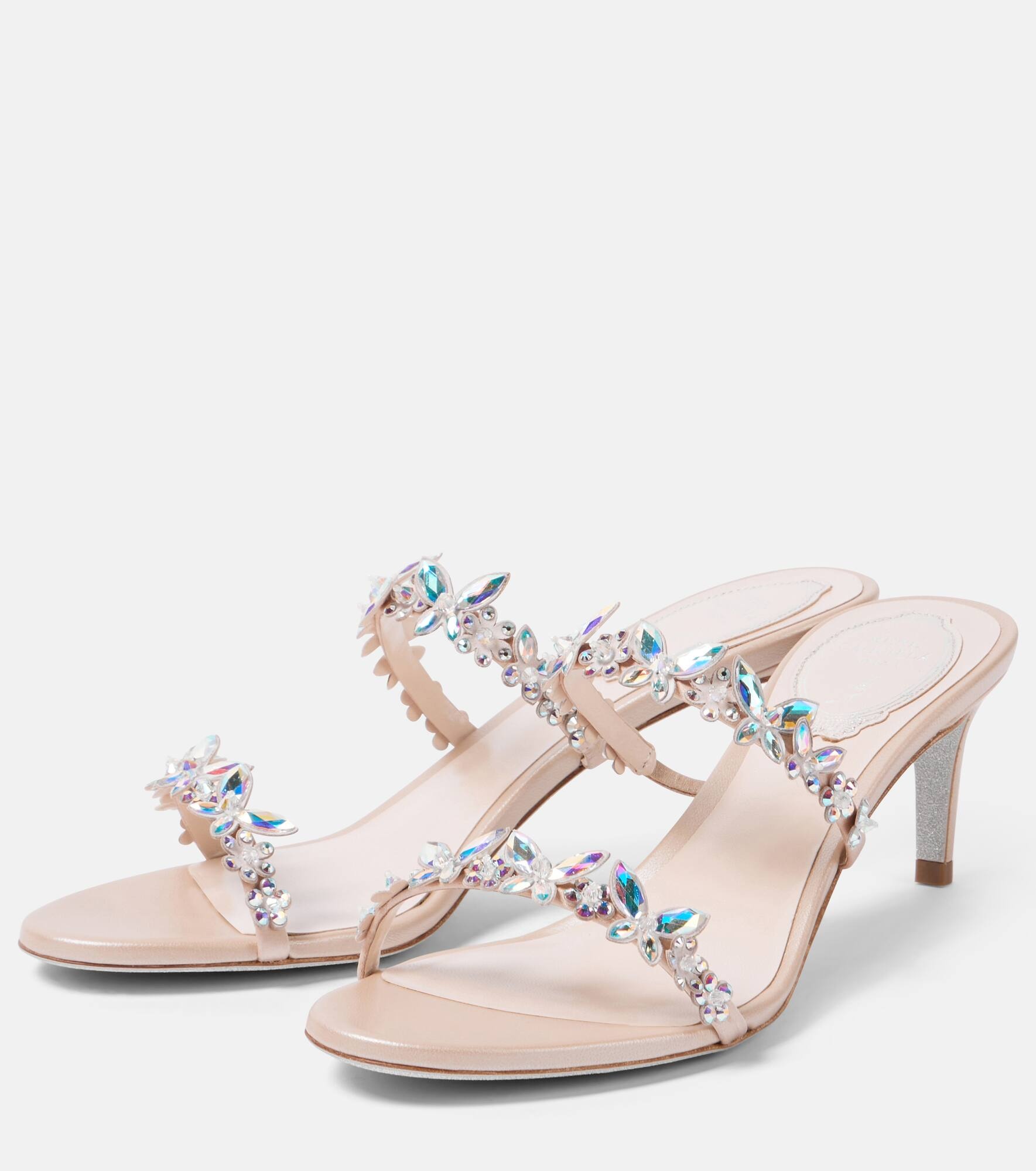 Eden Slider 60 embellished satin sandals - 4