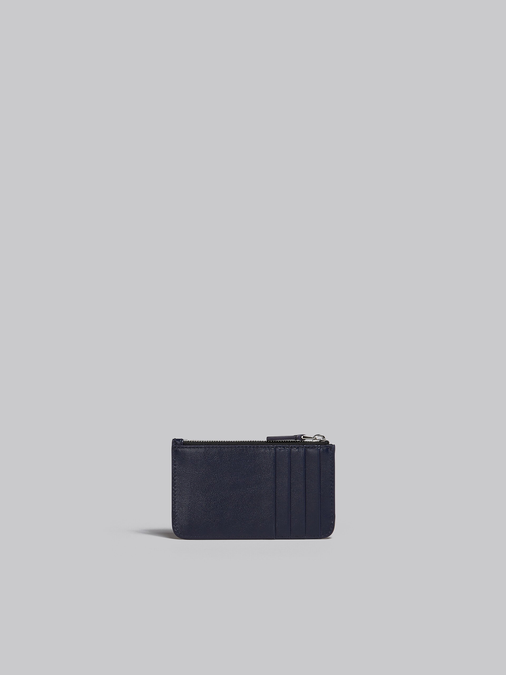 NAVY BLUE AND BLACK LEATHER CARD CASE - 3