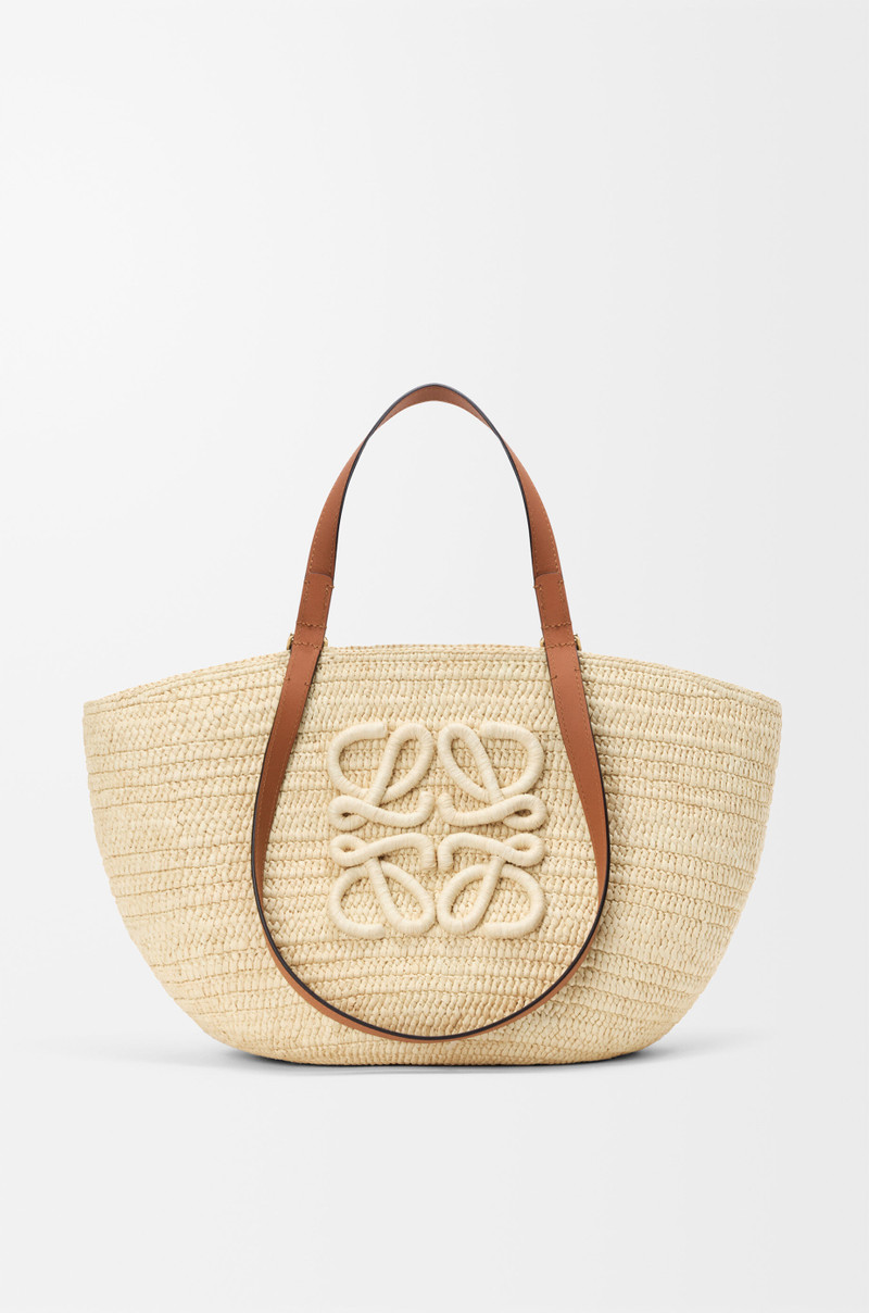 Medium Eclipse basket in raffia and calfskin 1