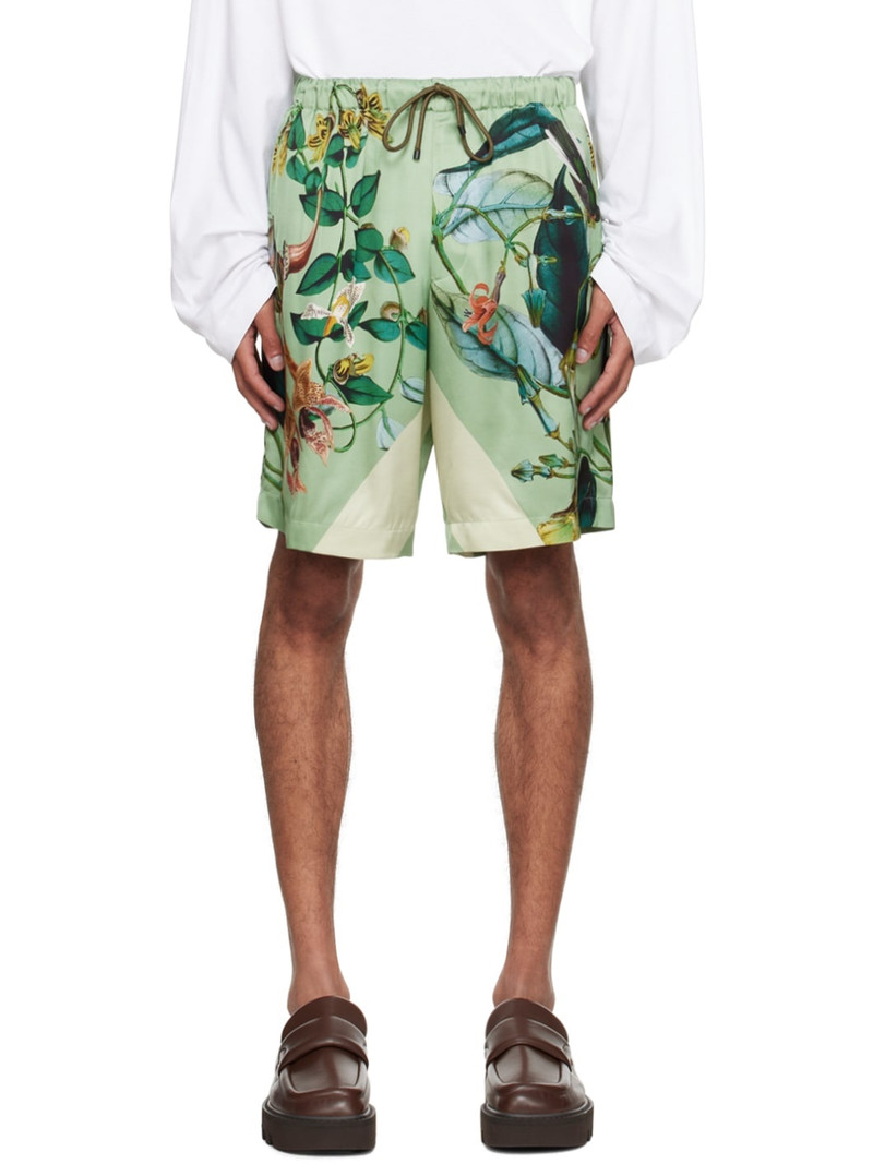 Green Printed Shorts 1