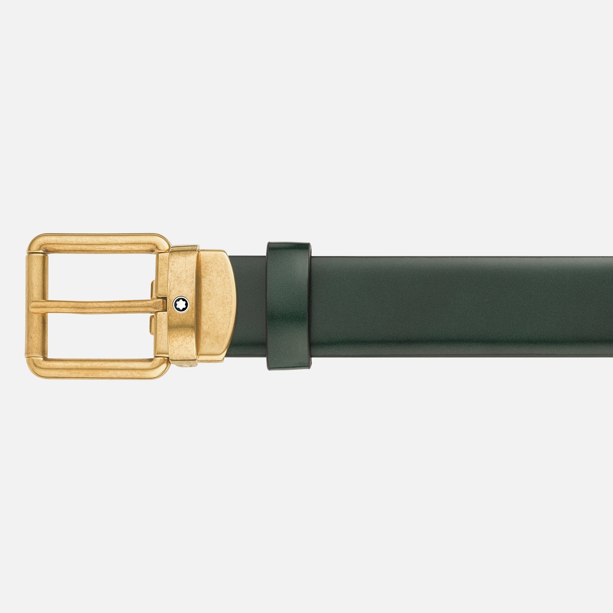 Brushed green 30 mm leather belt - 2