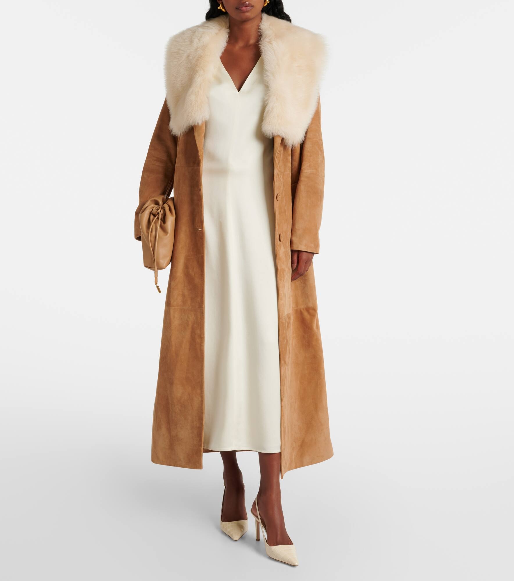Dakota shearling-trimmed suede coat - 6