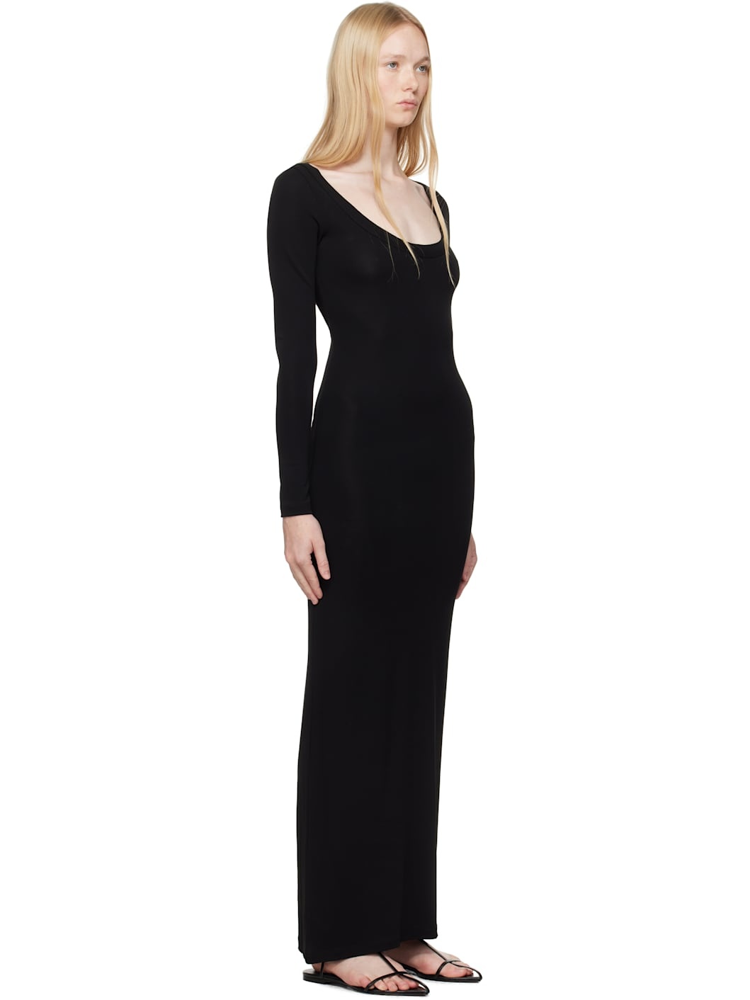 Black Scoopneck Maxi Dress - 2