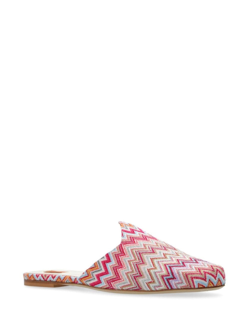 Missoni zigzag-woven flat mules outlook