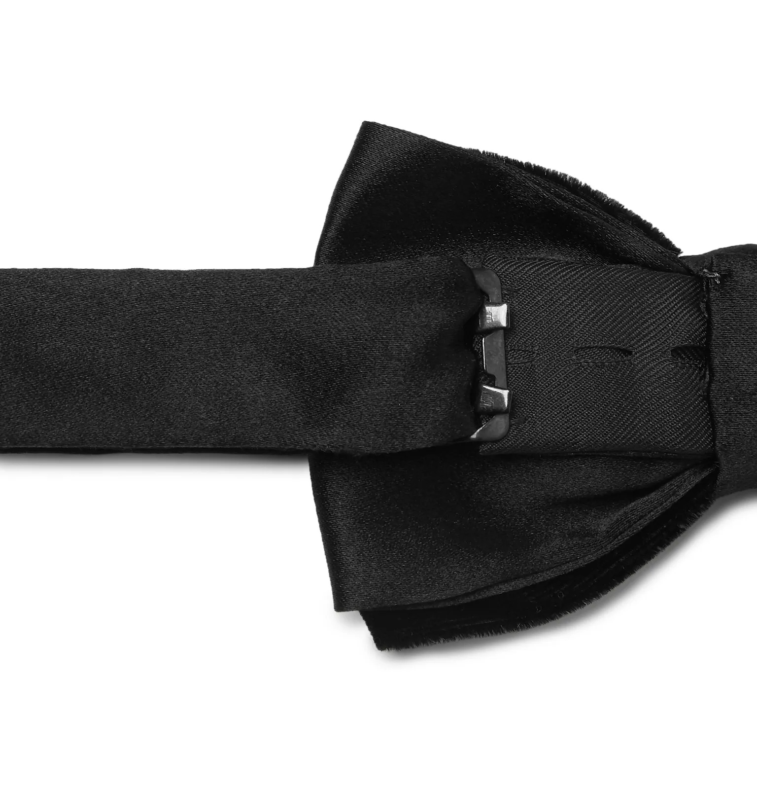 Pre-Tied Silk Satin-Trimmed Velvet Bow Tie - 6