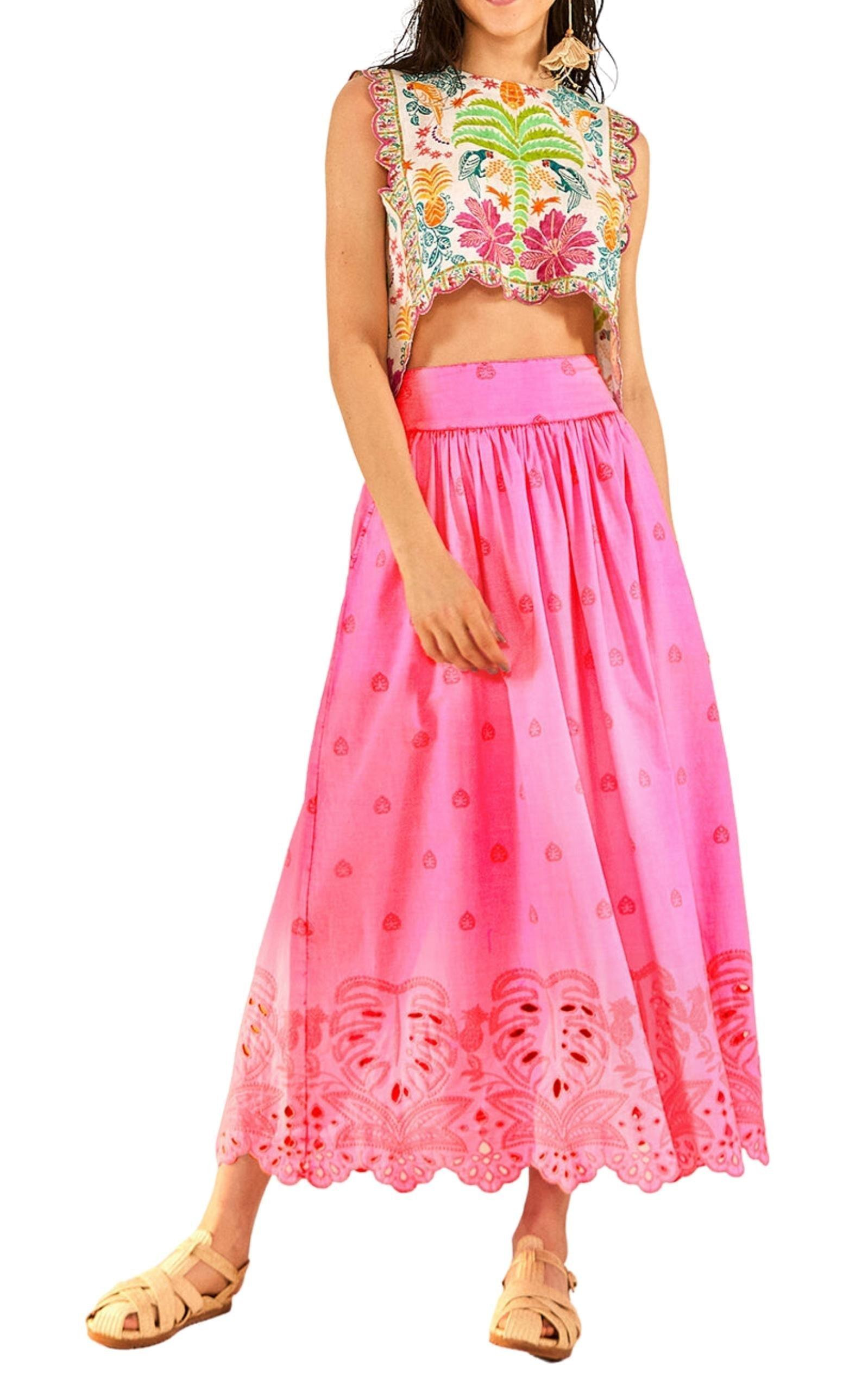 Scalloped Broderie Anglaise Cotton-poplin Maxi Skirt - 4