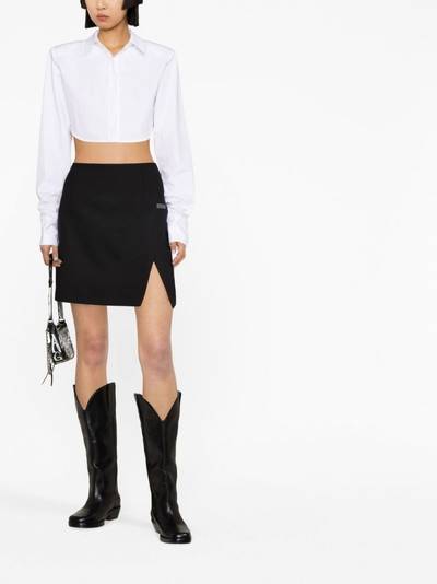 Off-White slogan-print miniskirt outlook