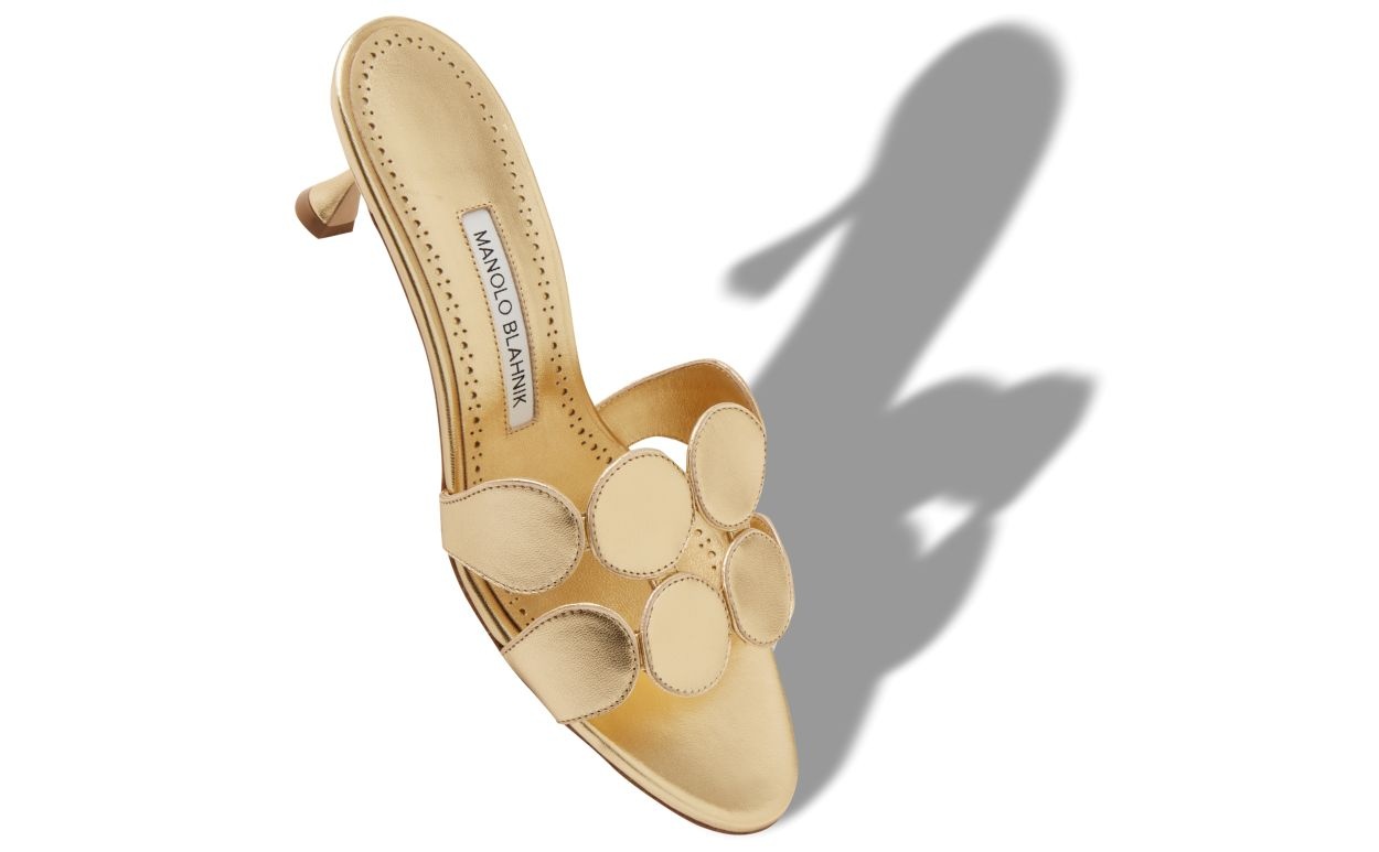 Gold Nappa Leather Mules - 2
