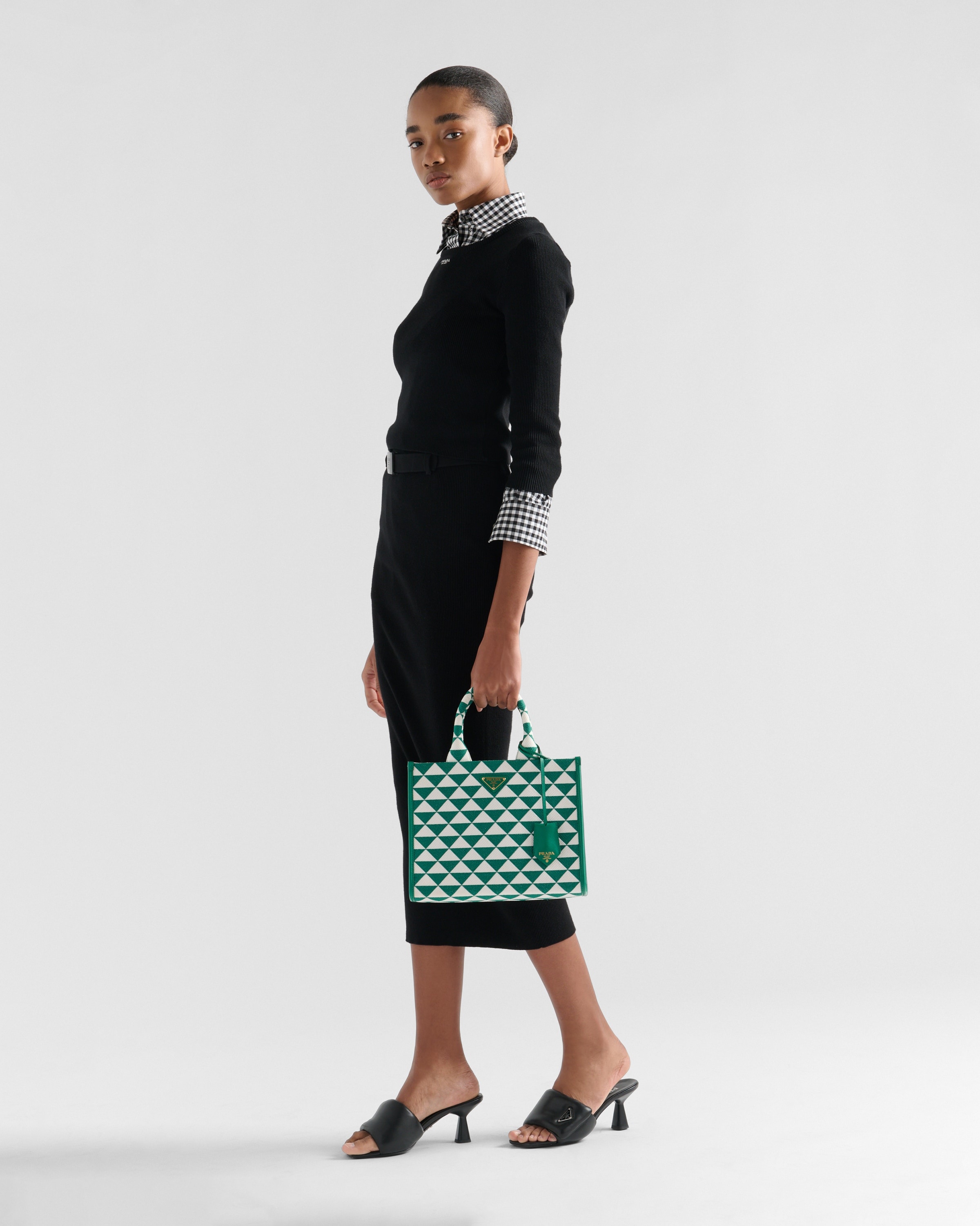 Small Prada Symbole embroidered fabric handbag - 2