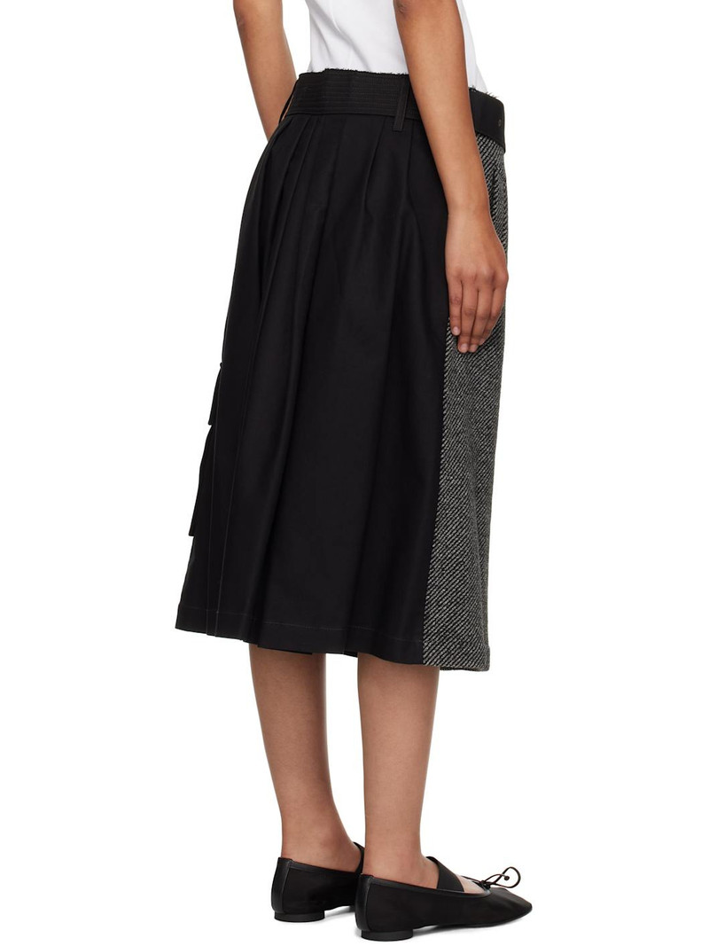 Black Whitney Trench Pleats Midi Skirt 3