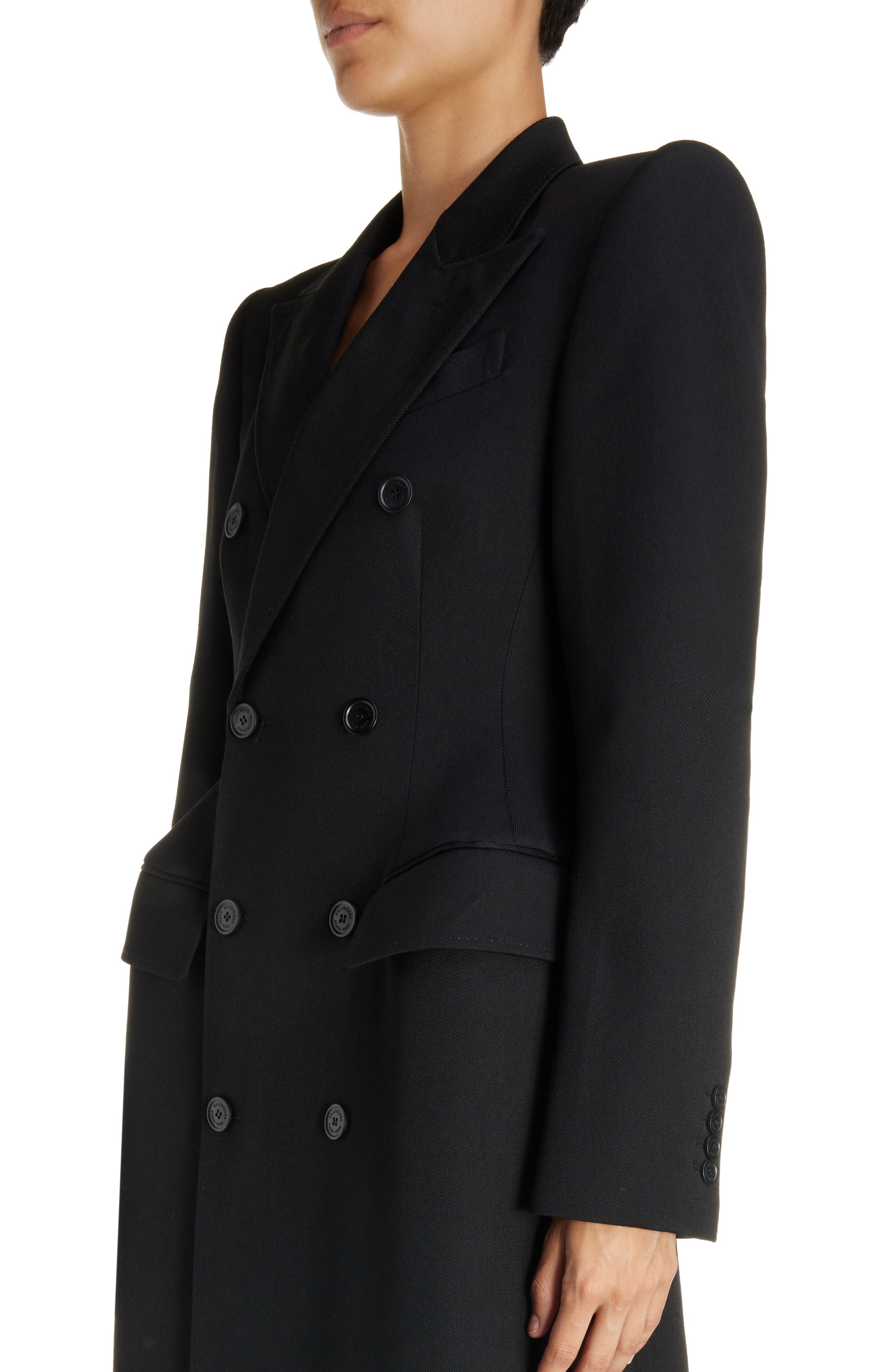 Hourglass Double Breasted Wool Gabardine Coat - 4