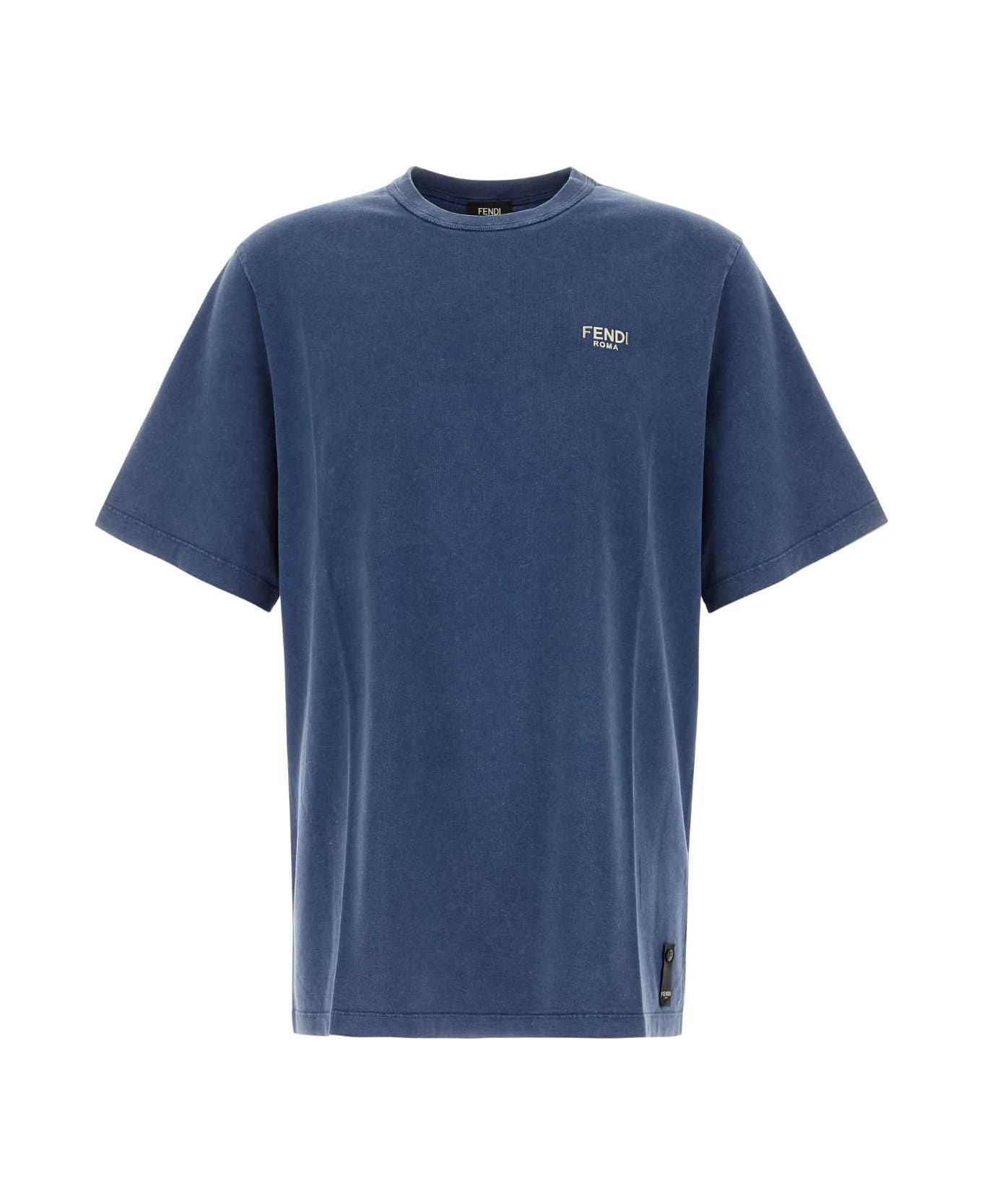 Blue Cotton T-shirt - 1