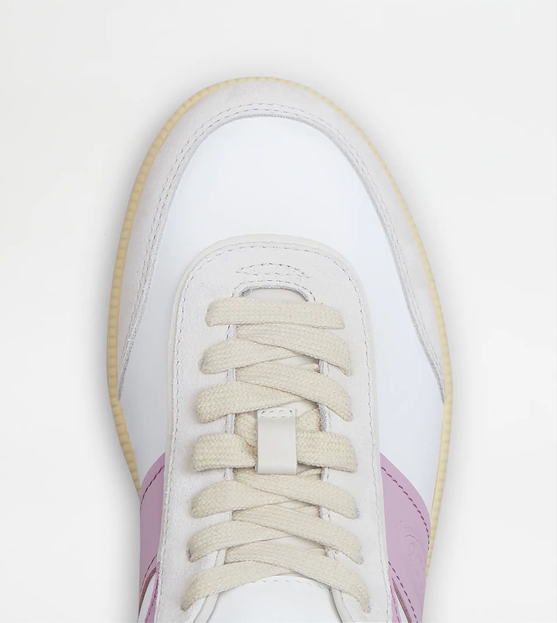 TOD'S TABS SNEAKERS IN SMOOTH LEATHER AND SUEDE - WHITE, VIOLET - 4