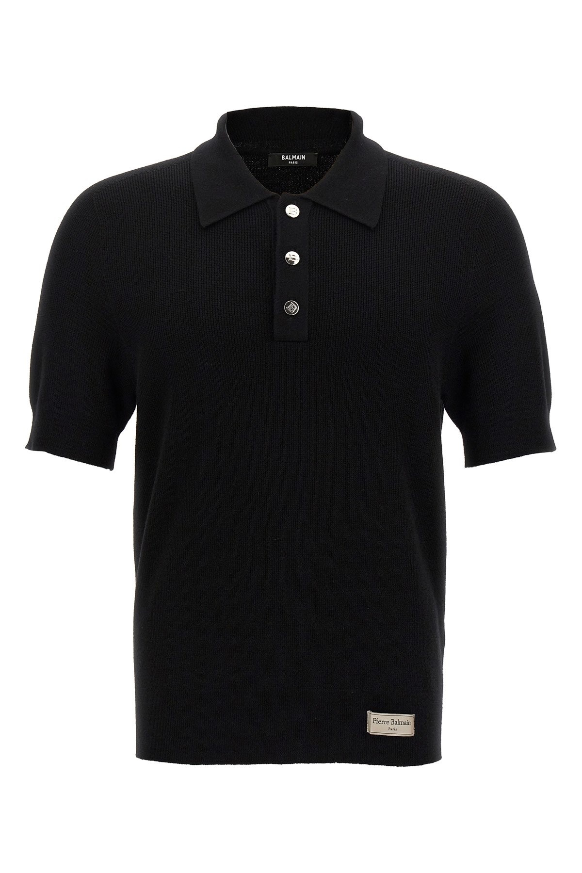 Tシャツ・カットソー BALMAIN FW24 MERINO WOOL POLO SHIRT (DH1GB066KE93_6AE) Monogrammed merino wool polo shirt navy navy - Men | BALMAIN