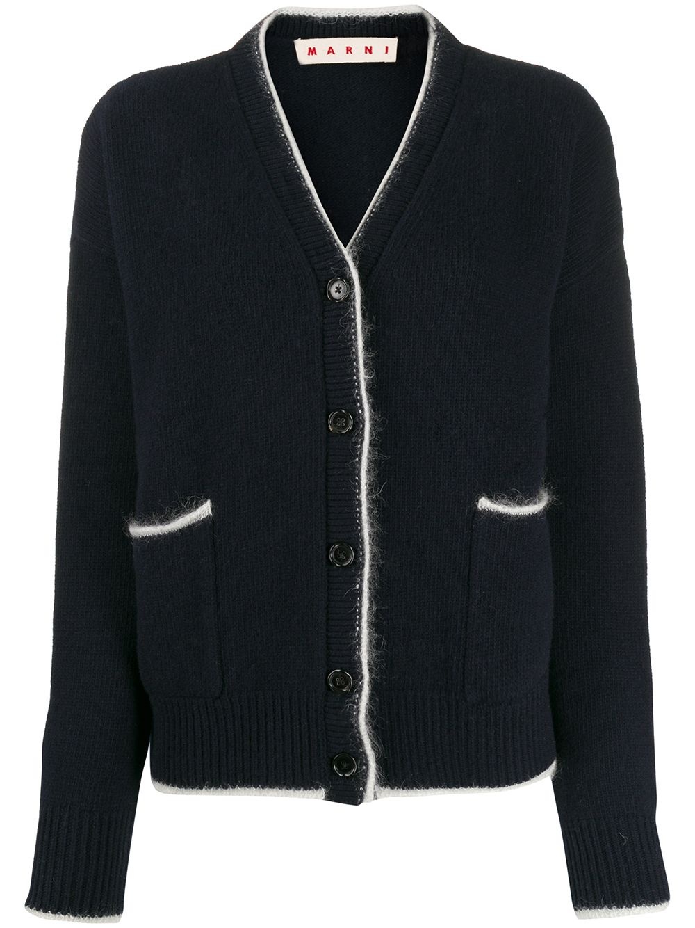 contrast trim cardigan - 1