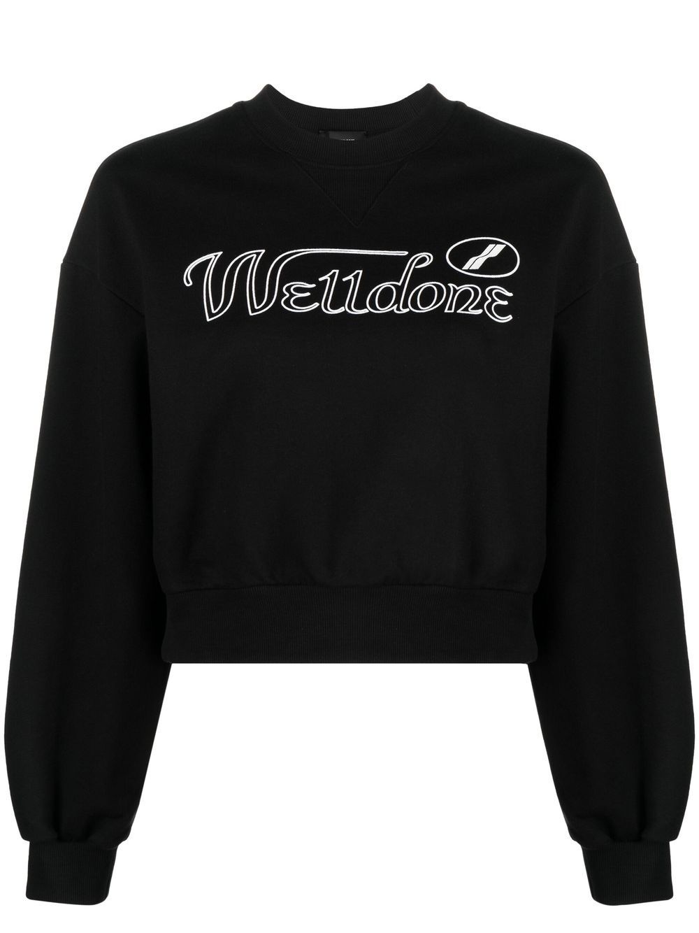 logo-print cropped sweatshirt - 1