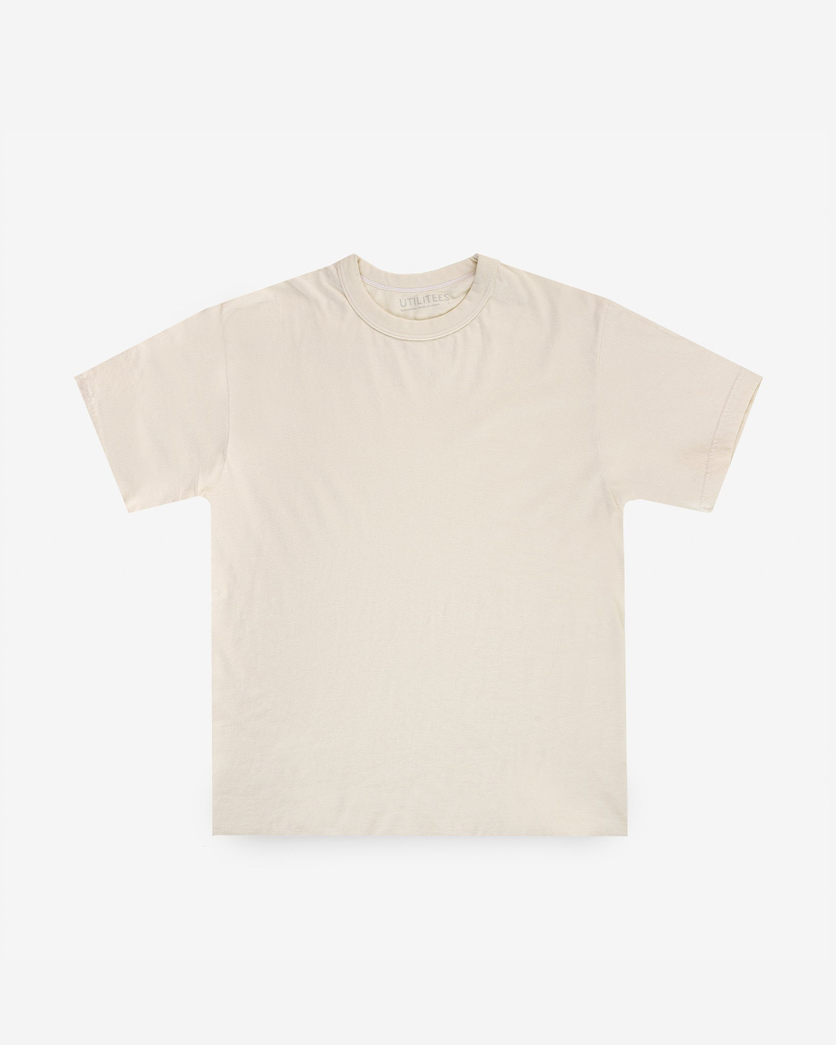 UTIL-NPDYE-REED UTILITEES - 5.5oz Loopwheel Crew Neck T-Shirt - Natural Pigment Dyed Reed - 1