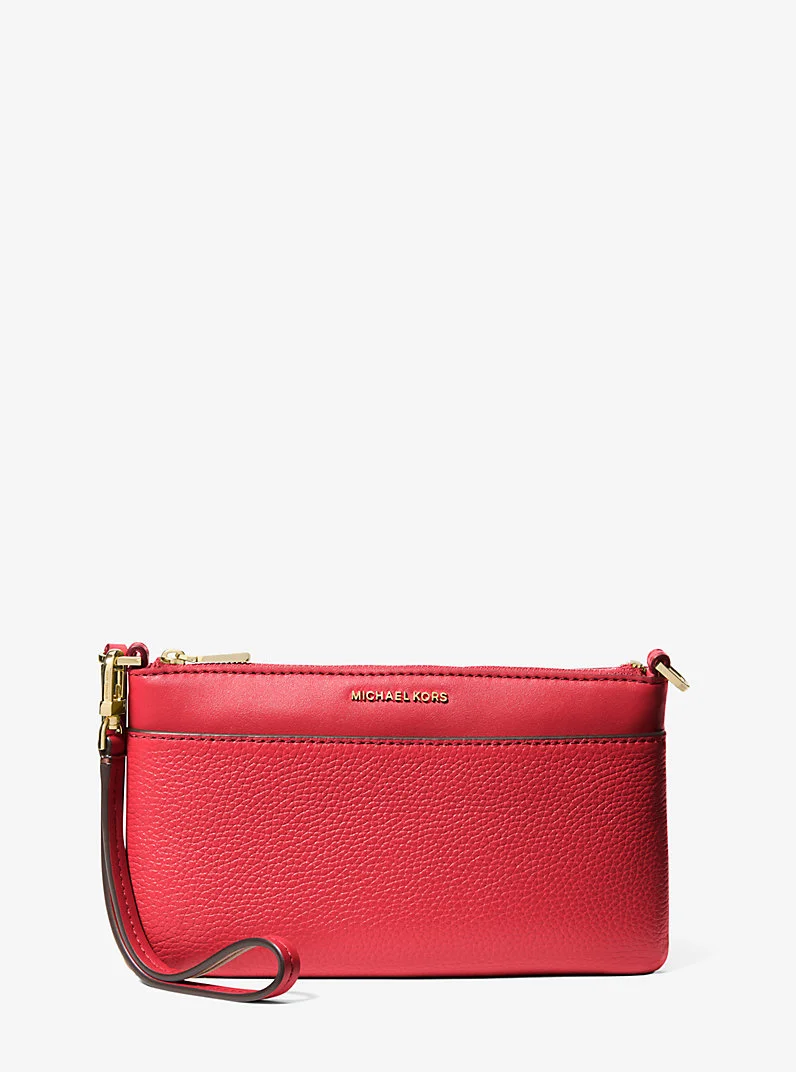 Jet Set Medium Pebbled Leather Wristlet - 1