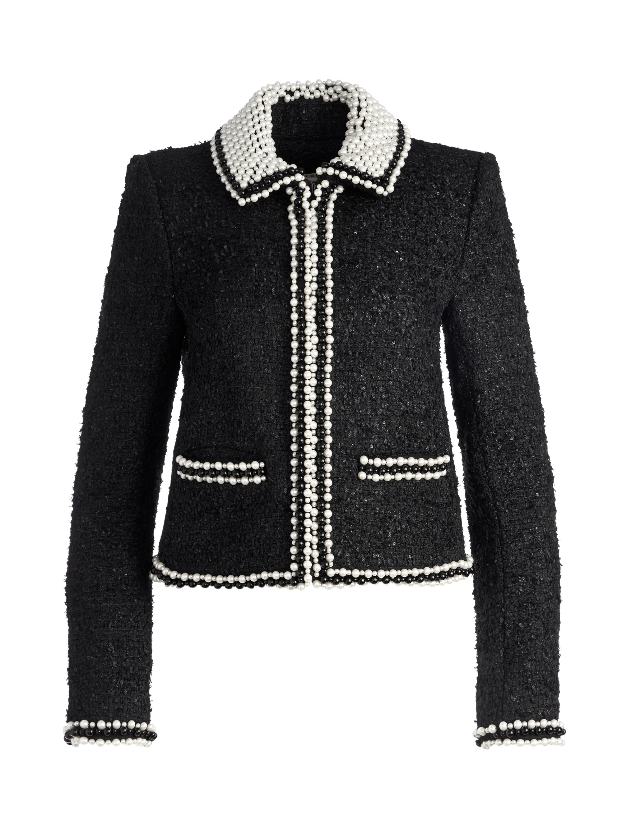 KIDMAN PEARL EMBELLISHED COLLARED JACKET - 1