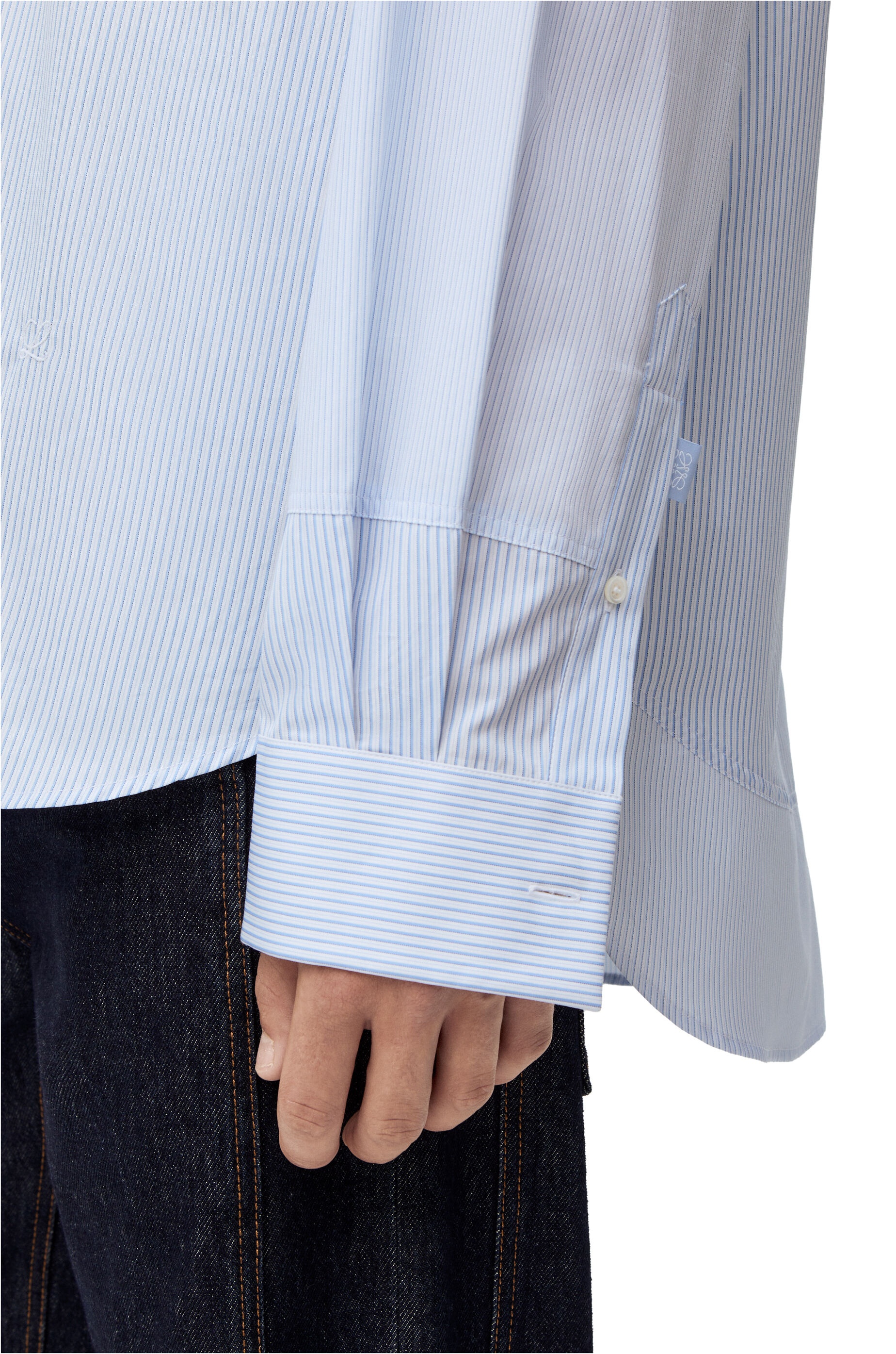 Trompe l'oeil stripe shirt in cotton - 5