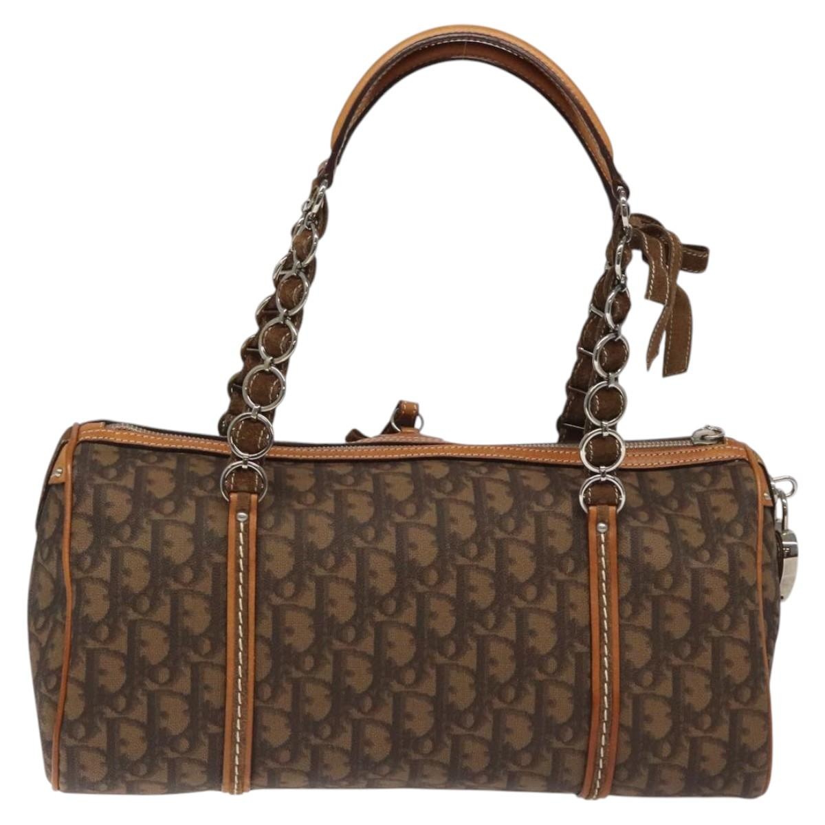 DIOR Romantic Trotter Canvas Hand Bag Brown - 2