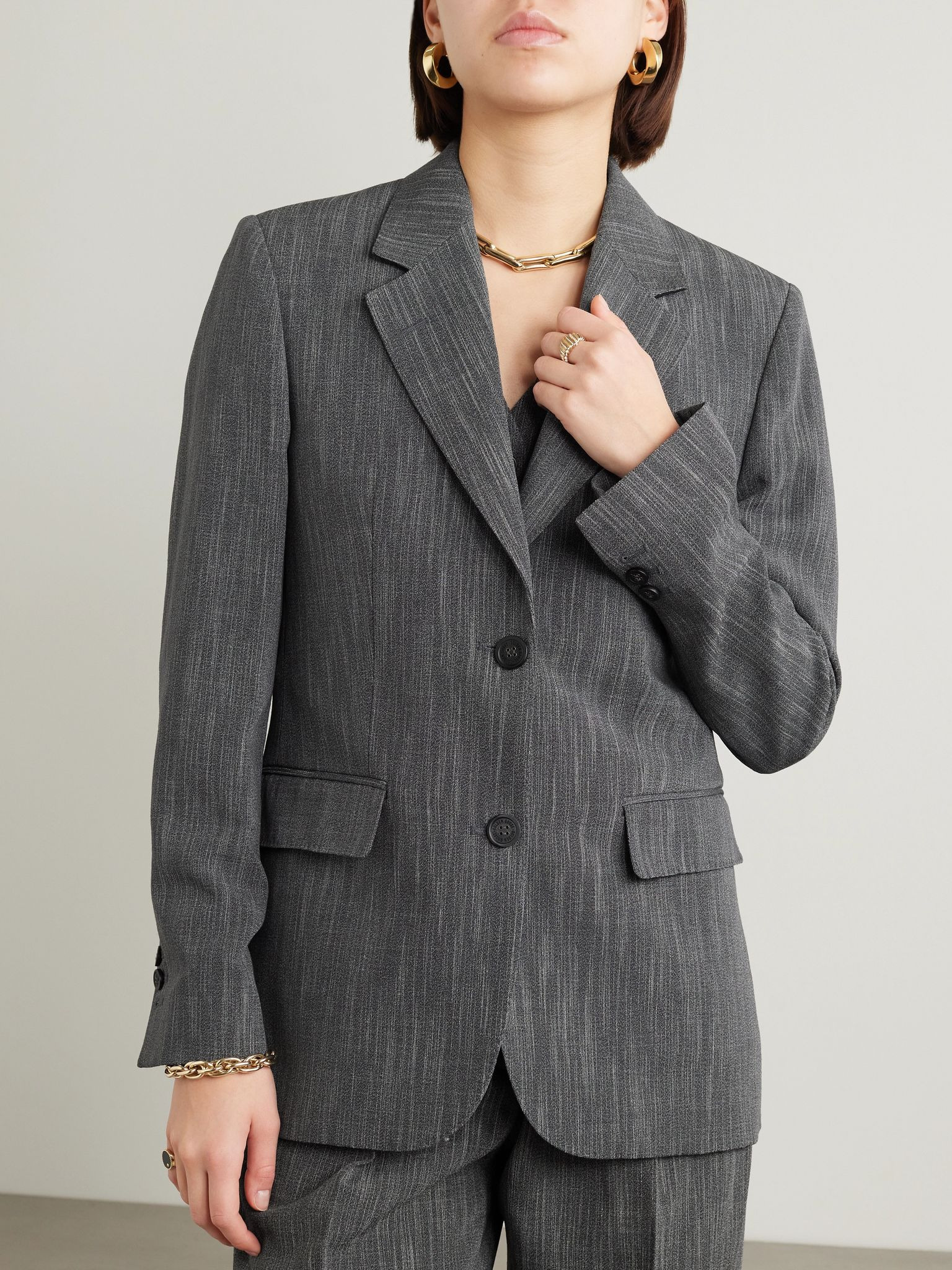 Wool-blend blazer Gray - 3