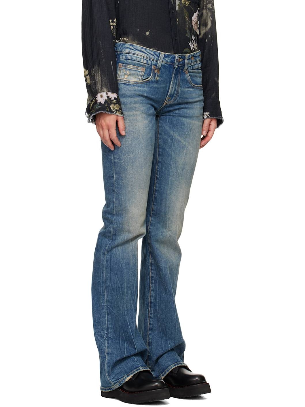 Blue Kick Fit Jeans - 2