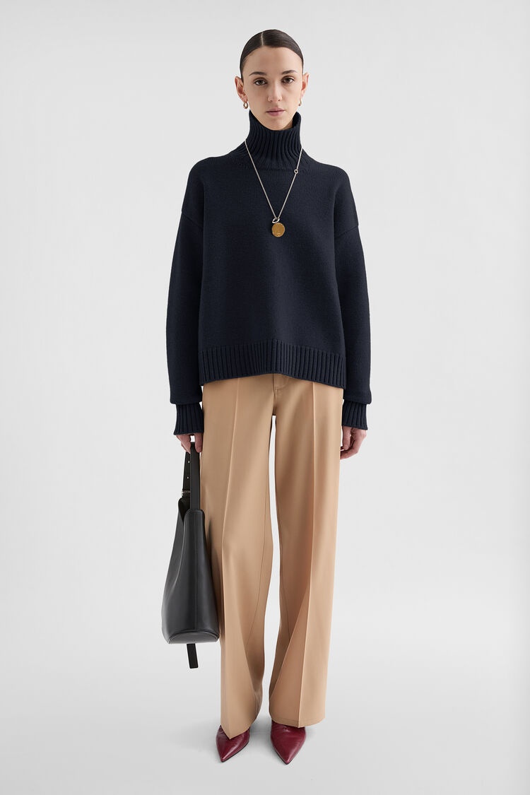 Cashmere Blend High-Neck Sweater - 2