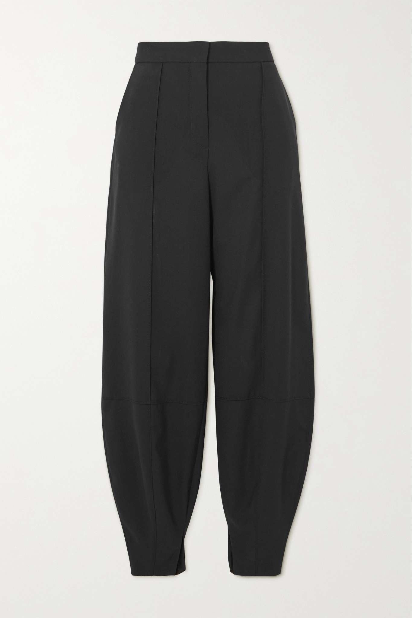 Pleated grain de poudre wool tapered pants - 1