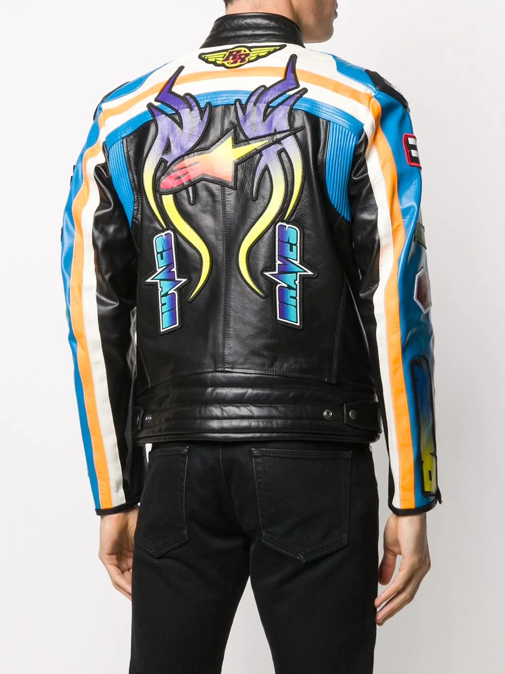 racer patch biker jacket - 5